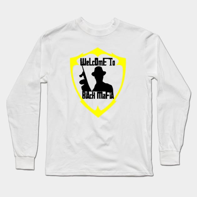 Black Mafia Yellow Logo Long Sleeve T-Shirt by BlackMafia